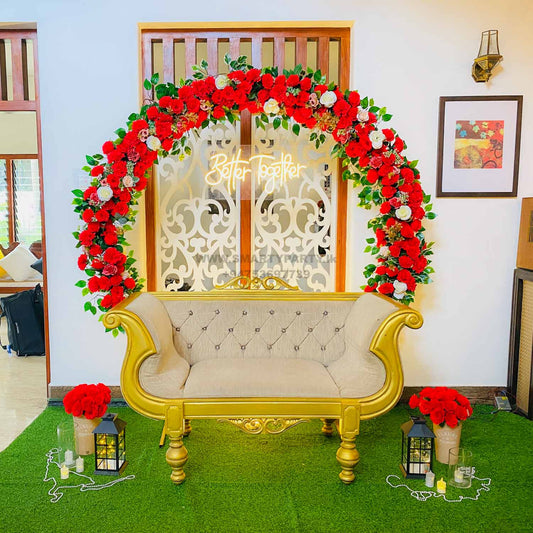 Wedding Home Coming Backdrop Red Flower