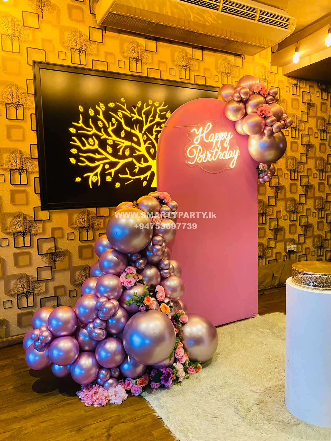 21st Birthday decor chrome balloons