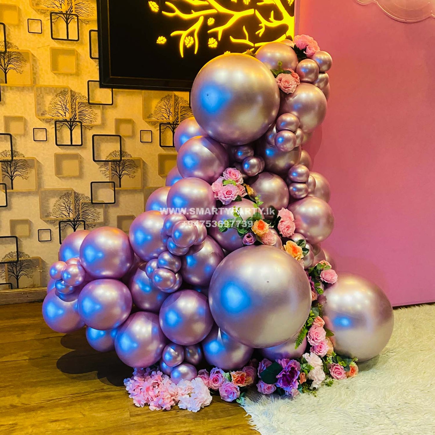 21st Birthday decor chrome balloons