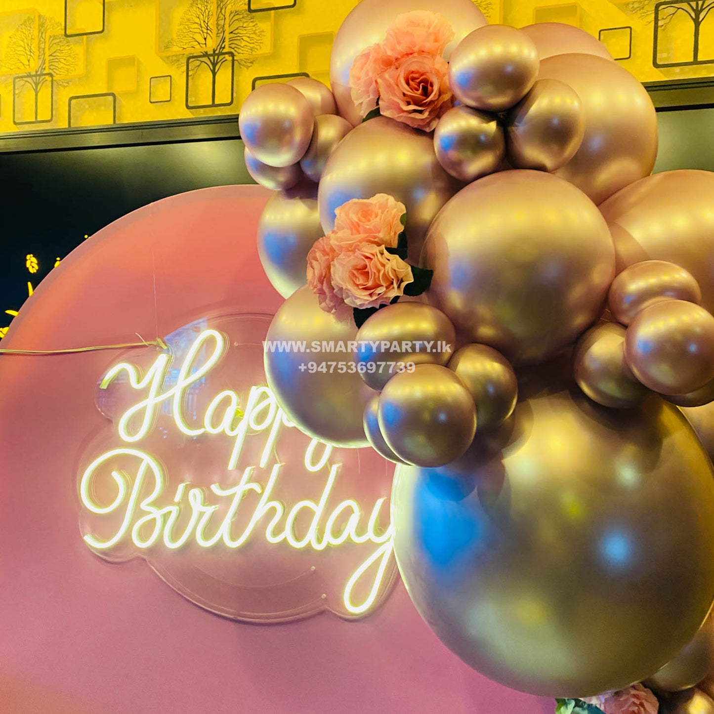 21st Birthday decor chrome balloons