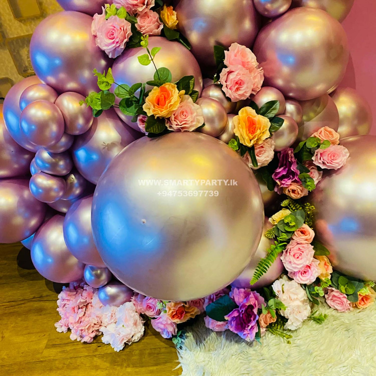 21st Birthday decor chrome balloons