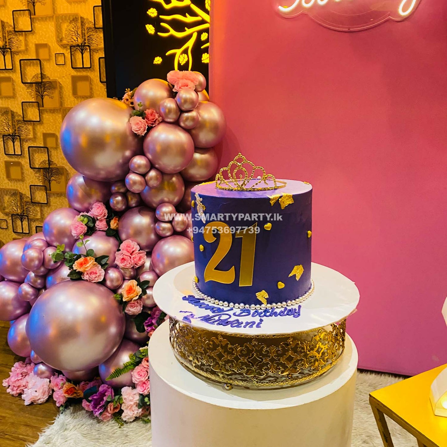 21st Birthday decor chrome balloons