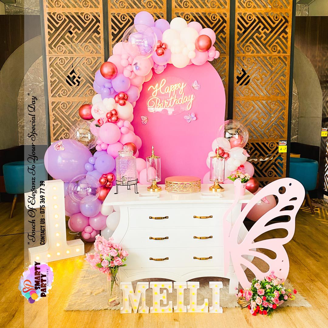 Butterfly Theme with vintage table 1st birthday