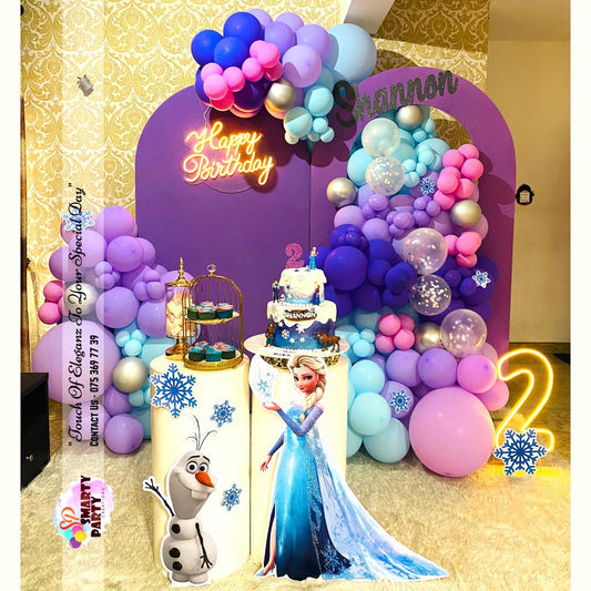 Frozen Theme Princes 2nd Birthday Theme Elsa Purple Blue Pink