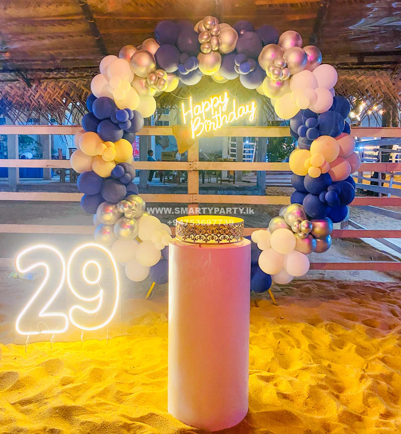 Blue white Silver 29th Birthday