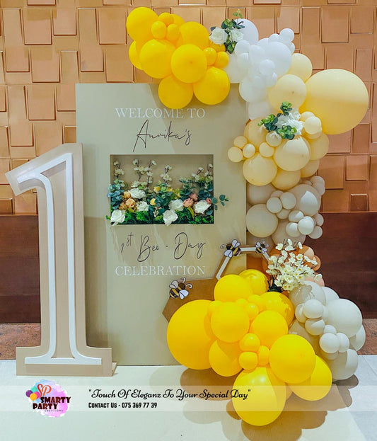 Bee Theme Entrance Decor with Flower