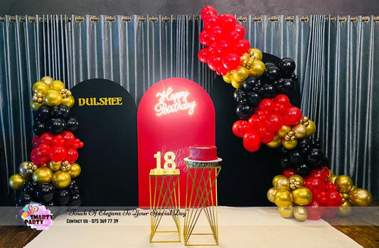 Black Red Gold 18th Birthday