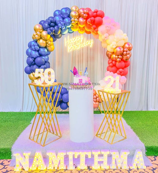 50th and 21st Birthday Ring Backdrop Father and Daughter