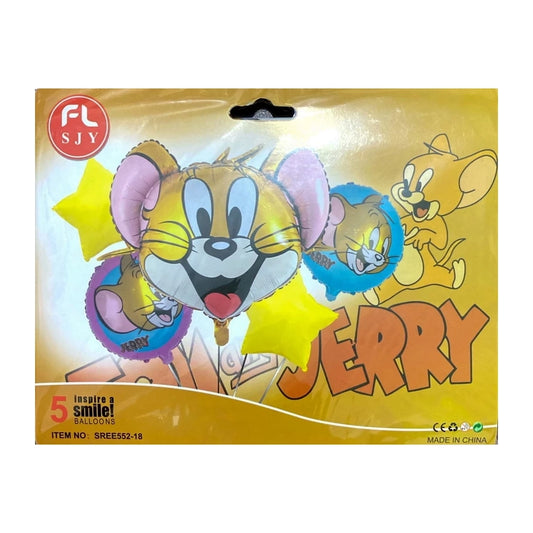 Jerry Theme Foil Balloon 5pcs Set