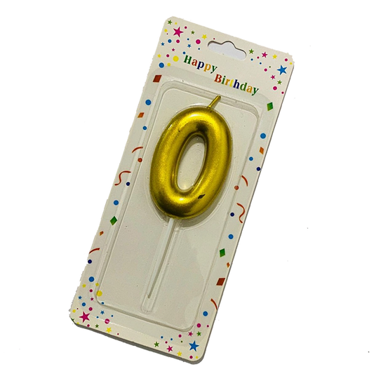 Mettalic Balloon Number Candle ZERO (0)