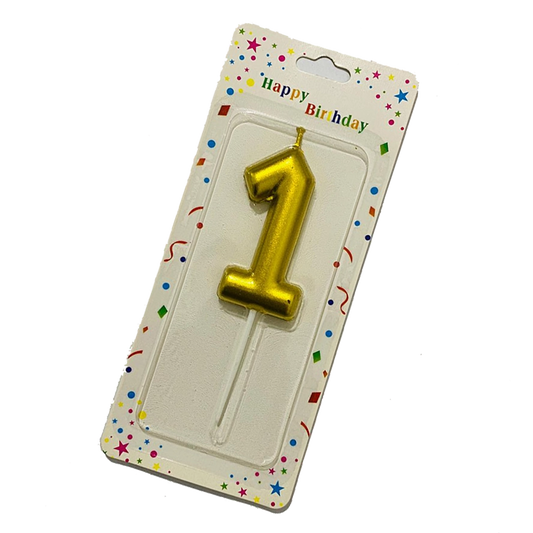 Mettalic Balloon Number Candle ONE (1)