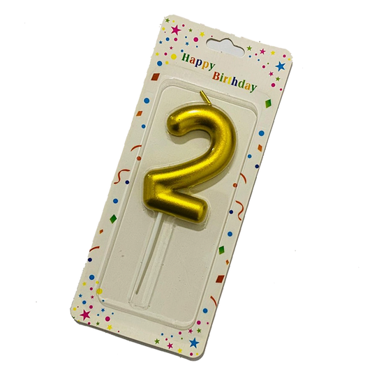 Mettalic Balloon Number Candle TWO (2)