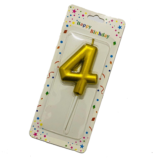 Mettalic Balloon Number Candle FOUR (4)