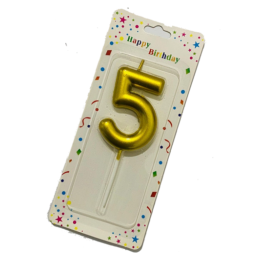 Mettalic Balloon Number Candle FIVE (5)