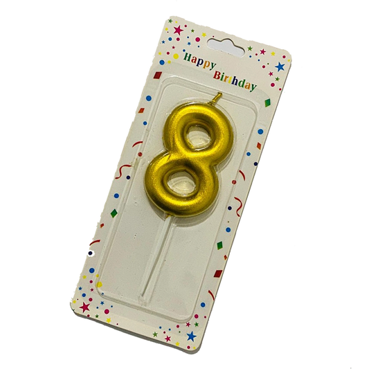 Mettalic Balloon Number Candle EIGHT(8)
