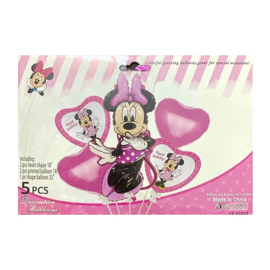 Minnie Mouse Theme Foil Balloon 5pcs Set