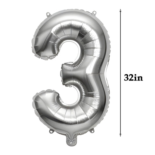 32 inch Number Foil Balloons – Gold / Rose Gold / Silver - Gold, 3