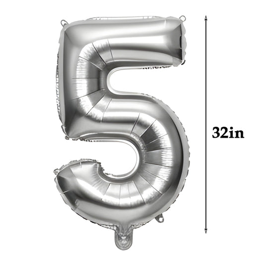 32 inch Number Foil Balloons – Gold / Rose Gold / Silver - Gold, 5