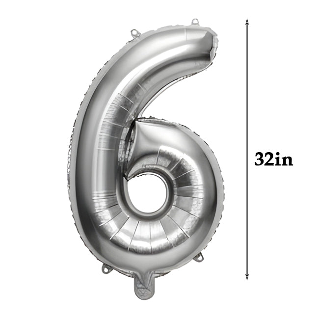 32 inch Number Foil Balloons – Gold / Rose Gold / Silver - Gold, 6