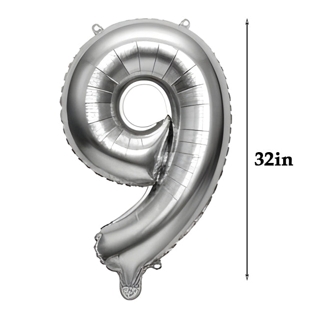 32 inch Number Foil Balloons – Gold / Rose Gold / Silver - Gold, 9