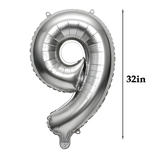 32 inch Number Foil Balloons – Gold / Rose Gold / Silver - Gold, 9