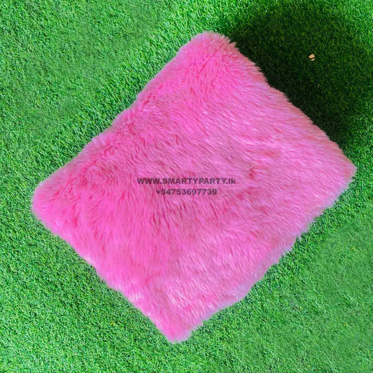 Pink Faux Wool Carpet 5'X5' for Rent