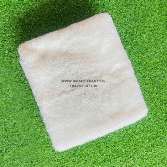 White Faux Wool Carpet (for Baby Photoshoot)  5' X 5' for Rent