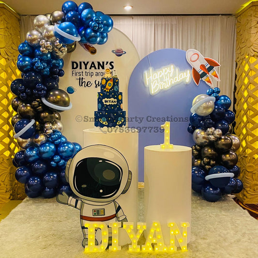 Astronaut Theme 1St Birthday Balloons