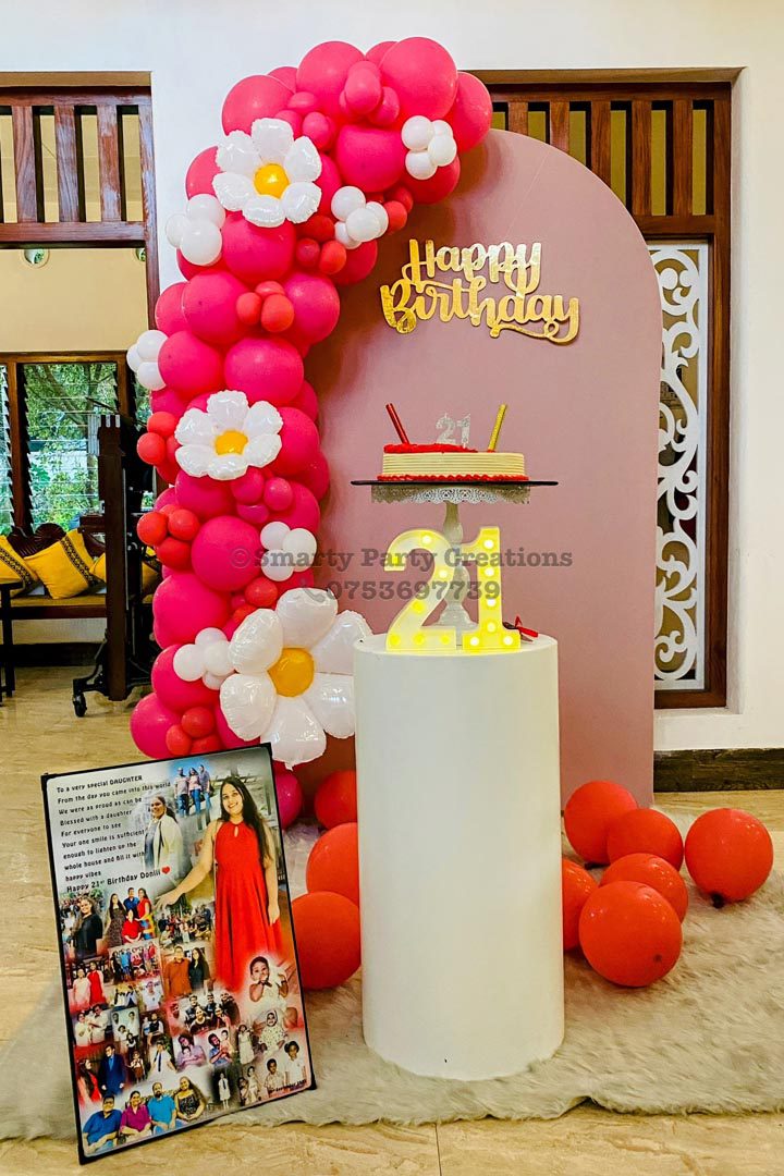 Barbie Pink Foil Flower Balloon 21st Birthday HDB Laser cut