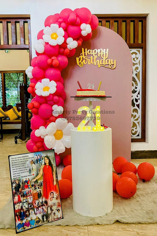 Barbie Pink Foil Flower Balloon 21st Birthday HDB Laser cut
