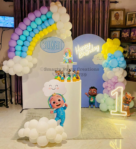 CoComelon Theme Rainbow 1st Birthday